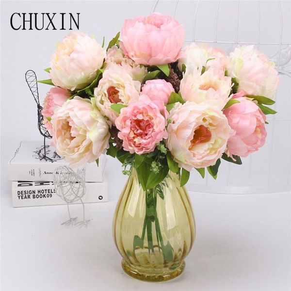 

decorative flowers & wreaths high-grade artificial silk flower 7 head jasper peony home pography wedding scene shape decoration fake birthda