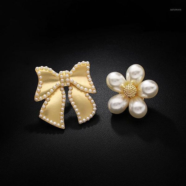 

design bow pearl brooch flower lapel pins brooches jewelry for women1, Gray