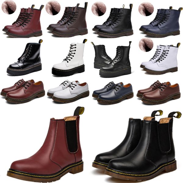 

2021 designer 1460 ankle 1461 platform 2976 zip detail men mens women womens fur snow martin fox martins boot desert boots z4ek#, Black
