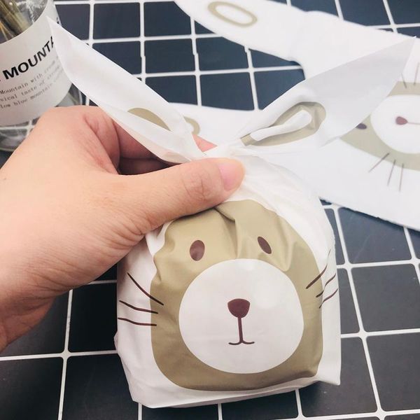 

gift wrap animal pattern 100pcs/lot ear biscuit packing bags for party cake packaging cookies wedding candy