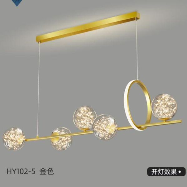 Luzes de teto de vidro moderno Lâmpada de pingente de bolha para sala de estar Mesa de jantar Long Suspensão Gypsophila Gold Black Nordic 220V