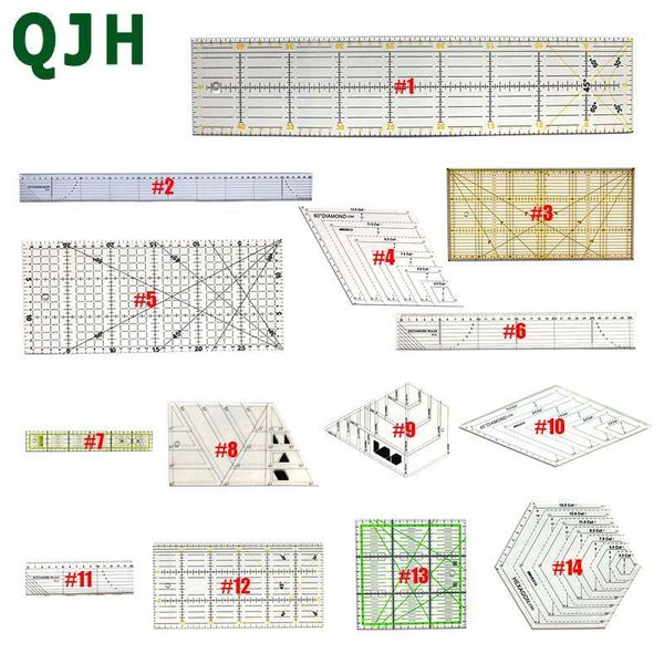

sewing patchwork ruler diy manual patchwork tool measuring ruler acrylic tailor polygonal drawing sewing tool1, Black