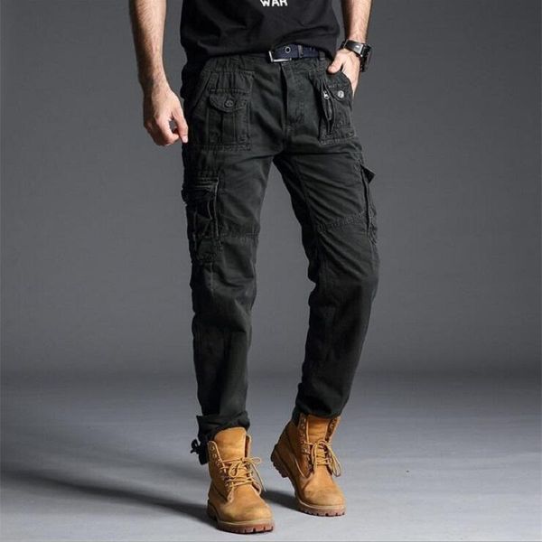

tactical pants combat army male camo jogger cotton trousers men pockets zip style camouflage black men's cargo pants