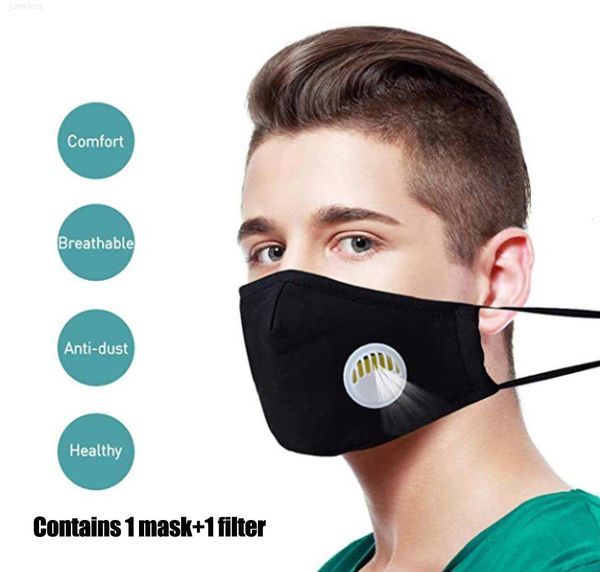 

fashion protective face dust cotton mouth washable reusable mask with replacement filter slot