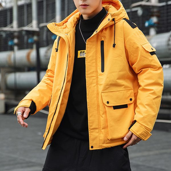 

down men's winter coat 2019 new korean fashion brand cotton padded jacket, Black