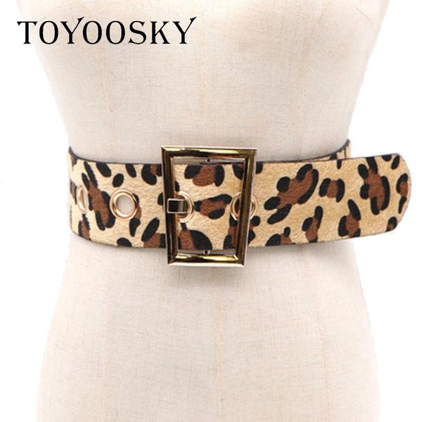 

belts 2021 leopard woman belt pu fashion black wide for women alloy square pin buckle luxury designer brand, Black;brown