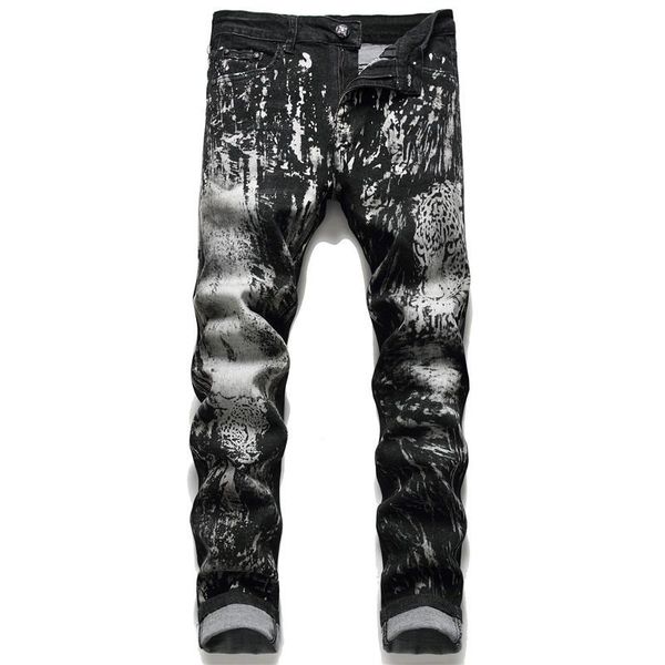 

men's jeans 2021 men spring fashion denim ankle-length modis pants slim plus size trousers brand clothing streetwear 38-40, Blue