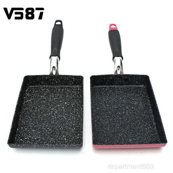 

new design omelet fried eggs square aluminum non -stick burning frying pan two colors available cookware