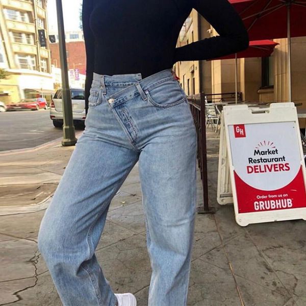 

women's jeans high waist irregular denim female flare for women bell bottom fat mom wide leg skinny woman autumn spring, Blue