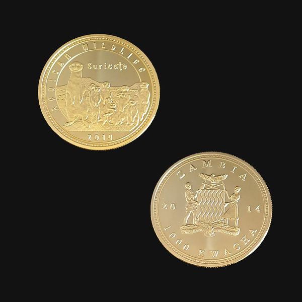 

rh rh позолоченная африканская дикая природа zambia suricata комплекционные монеты монеты коллекционные для деловых подарков f sqcjpl dh_sel
