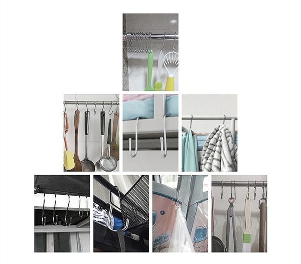 

kitchen 10pcs stainless steel practical shape railing s hanger clasp holder hooks for hanging clothes handbag hooksueq