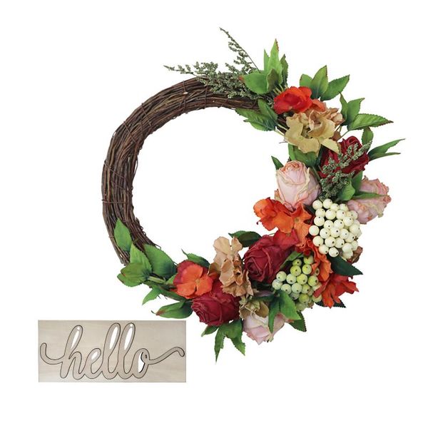 

decorative flowers & wreaths artificial wreath door threshold flower diy wedding home living room party pendant wall decor christmas garland