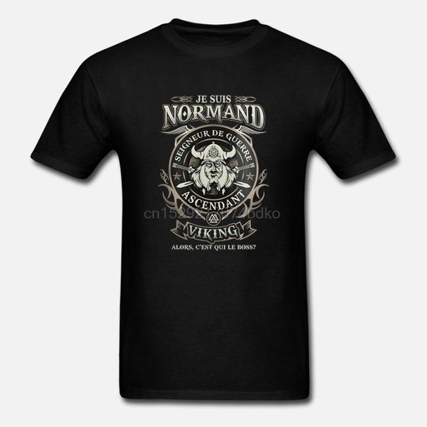 

men t shirt je suis normand viking women t-shirt1, White;black