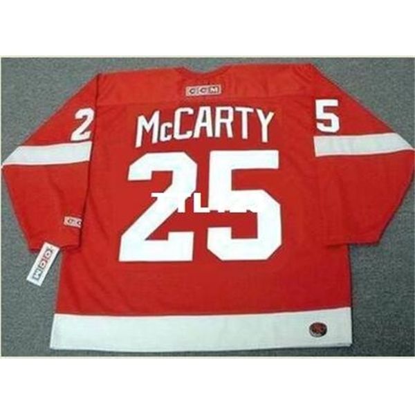 

mens #25 darren mccarty detroit red wings 2002 ccm vintage home hockey jersey or custom any name or number retro jersey, Black