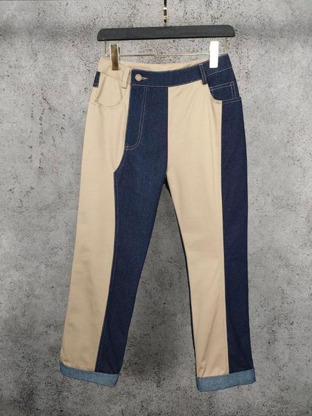 

2021ss spring new women fashion patchwork denim pants female jeans trouse ddxgz2, Blue