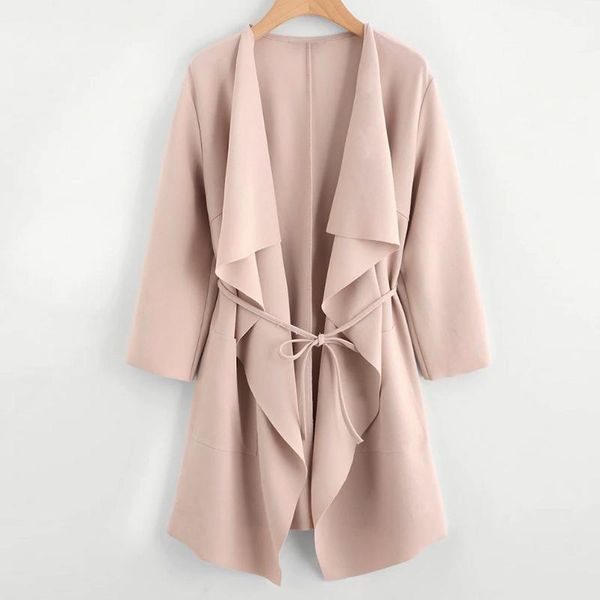 

new spring simple pure color fashion atmospheric temperament belt windswear spring and autumn female1, Tan;black