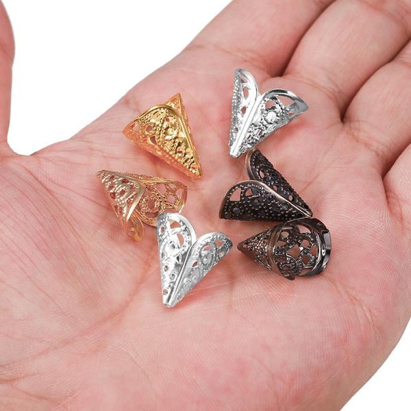 

50pcs 16x16mm gold alloy beads cap ancient charms flower shape pendant for jewelry making diy earring necklace supplies wmtwgo