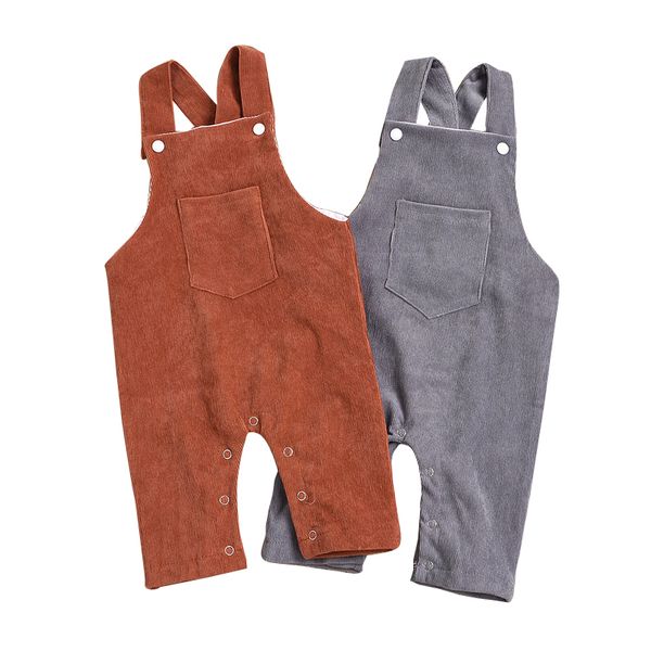 

baby backless strap jumpsuits solid colors sleeveless onesies toddler baby boays poccket jumpsuit kids causual ooutfits ropa bebe 061212, Blue