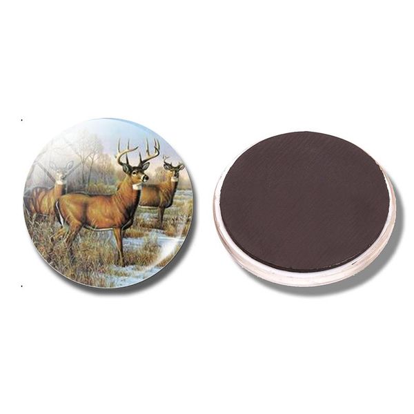 

christmas gift 30 mm fridge magnet sets elk reindeer sika deer art glass round refrigerator magnetic sticker creative home wmtraz