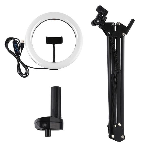 

10.2 in 26cm foldable storage cantilever arc lamp suit pgraph fill-in light with mobile phone clip