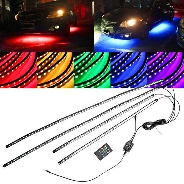 

car led voice-controlled atmosphere lamp chassis light decorative lights drag four colorful flashing atmosphere lights1