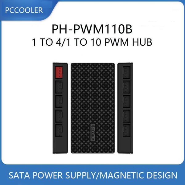 

pccooler ph-pwm110b 1 to 10 4pin pwm fan hub cpu cooling fan splitter adapter magnet adsorption1