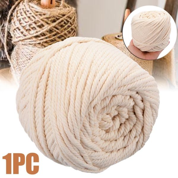 

3mm 4mm 5mm 6mm macrame rope twisted string cotton cord for handmade natural beige rope diy home wedding accessories gift 100m, Black;white