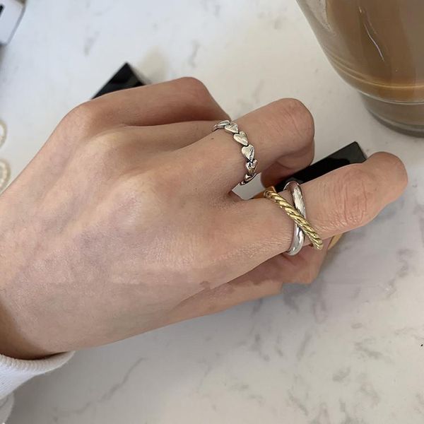 

aomu 1шт 2020 мода hit color cross twisted x shape металл золото серебро цвет open кольца для женщин партии ювелирных подарков jllzla ffshop, Silver