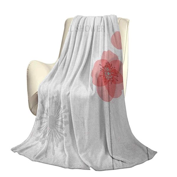 

modern poppy flower buds abstract shadow design floral arrangementoffice leisure blankets