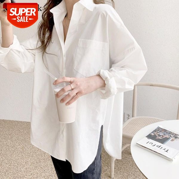 

long sleeve cotton white blouse women 2021 plus size loose women shirts blouses casual office lady button shirt blusas11456 #de4w