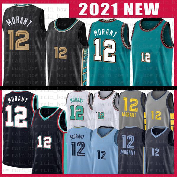 

ja morant jersey 12 basketball jerseys 2022 mens shirts s-xxl, Black;red