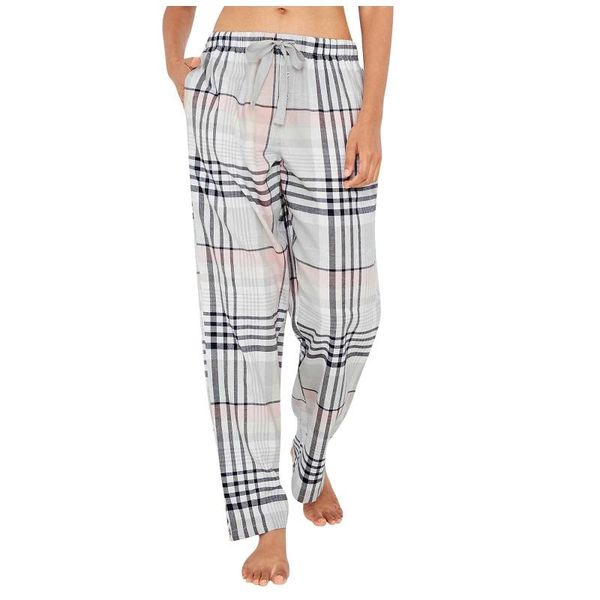 

fashion lattice drawstring loose pants woman female casual home pants with pockets woman thin comfortable sleep bottoms 2021#3, Black;white