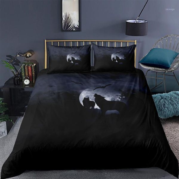

3d design duvet cover sets bedding sets quilt covers pillow cases king  full double size animal wolf custom bed linens1