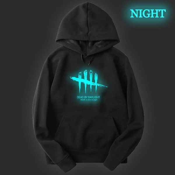 

autumn men fashion sportswear dead by daylight print hoodies boys cotton hooded pullovers harajuku streetwear sweatshirts, Black