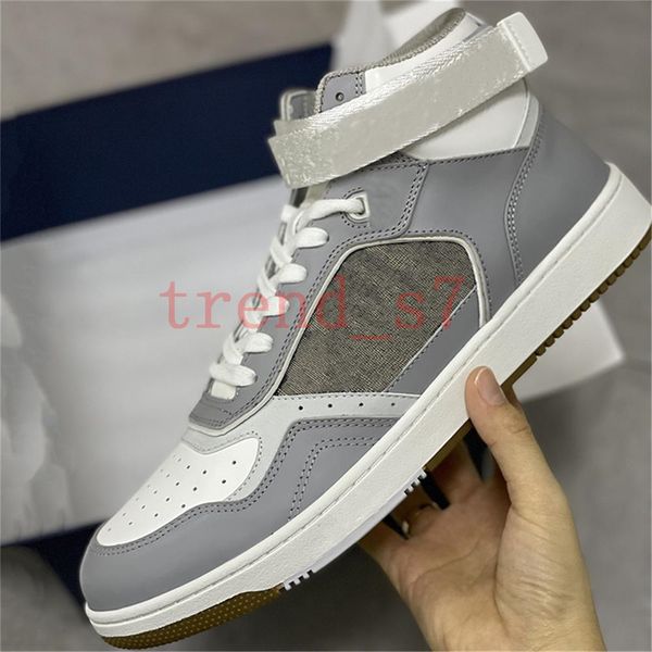 

fashion men b27 oblique sneakers women platform trainers calfskin lace-up casual shoes high and low runner shoes, Black