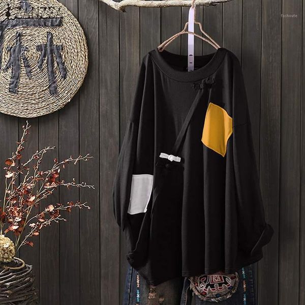 

zanzea vintage women patchwork blouse spring tunic casual o neck long sleeve loose shirts plus size blusas robe femme1, White