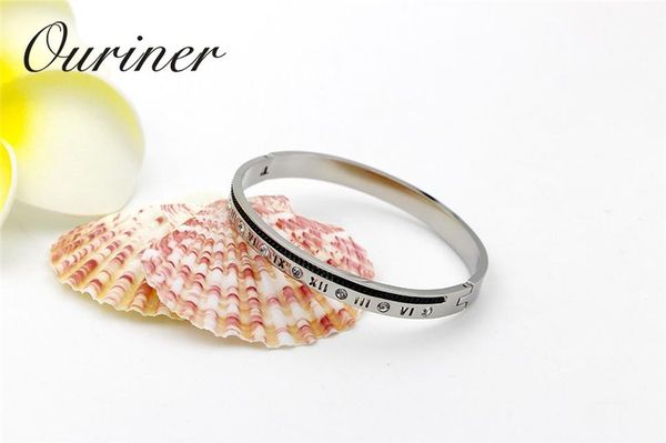 

дизайн бренда римские цифры циркон браслеты браслеты для женщин мода роскошные ювелирные изделия любовь манжета черная цепная ссылка браслет, Black