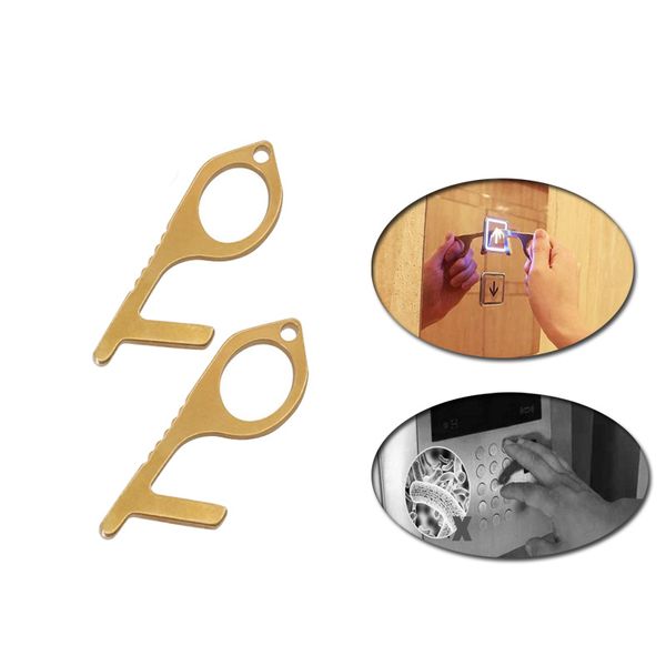

no-touch clean key door opener tool,healthy touchless handheld edc brass keychain tool,safety door opener and non-contact key