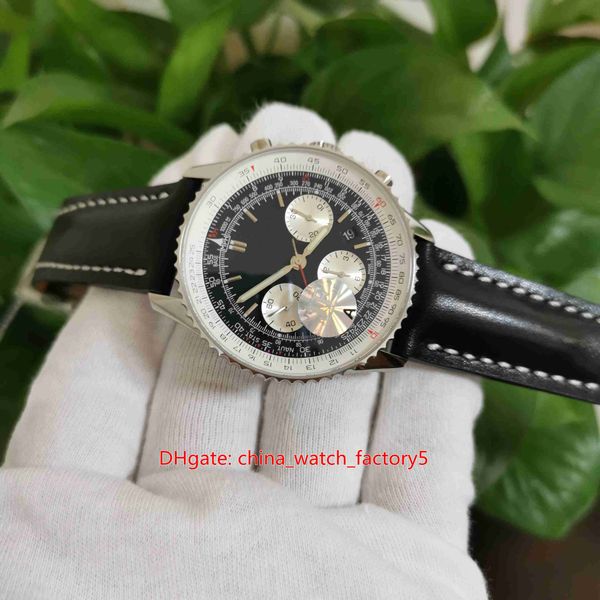 

items jf maker 43mm ab012012/bb01 chronometer chronograph working swiss eta 7750 movement automatic mens watch watches, Slivery;brown