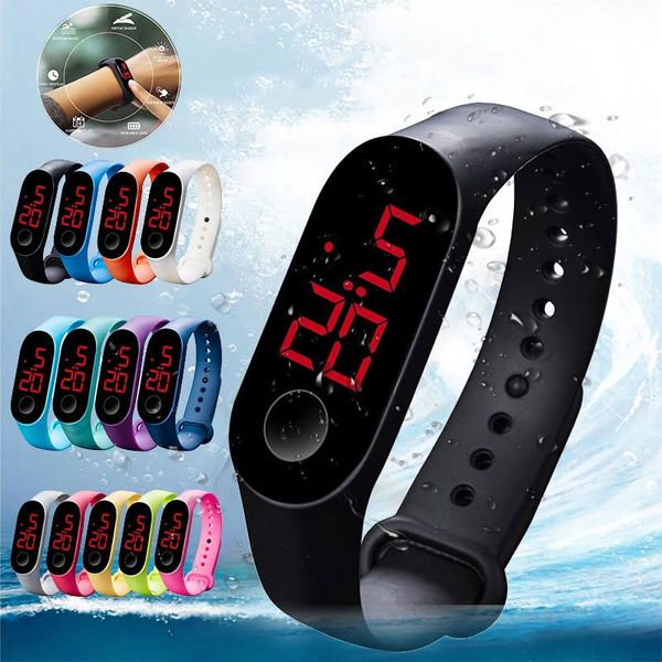 

fashion men women sport waterproof led luminous electronic sensor watches casual bracelet wrist watch thanksgiving gift, Silver