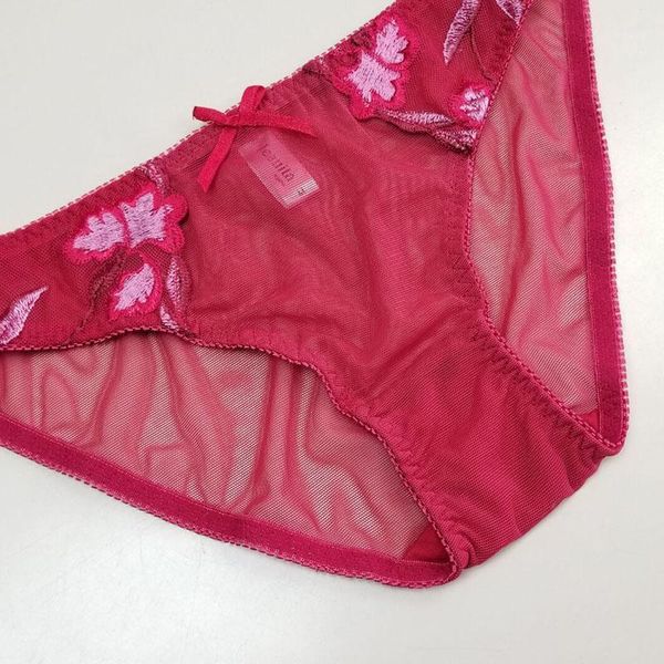 

gerrita seamless ice silk panties women's underwear low waist briefs crotch cotton panties simple underpants women1, Black;pink