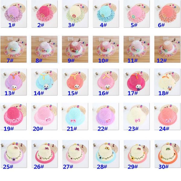 

hats beach pools visor kids girls summer baby lace brim snaback hat cap children princess straw basin sun caps 4