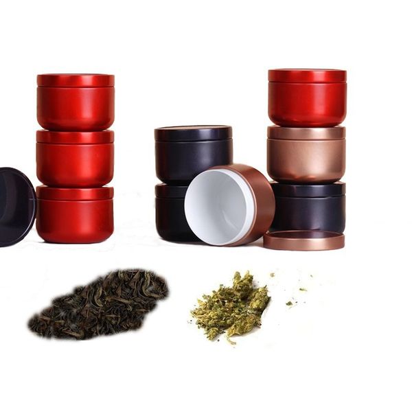 10g mini barattolo da tè in latta barattolo di tabacco portatile barattolo di vernice di colore rotondo organizzatore di caramelle 7 colori tra cui scegliere