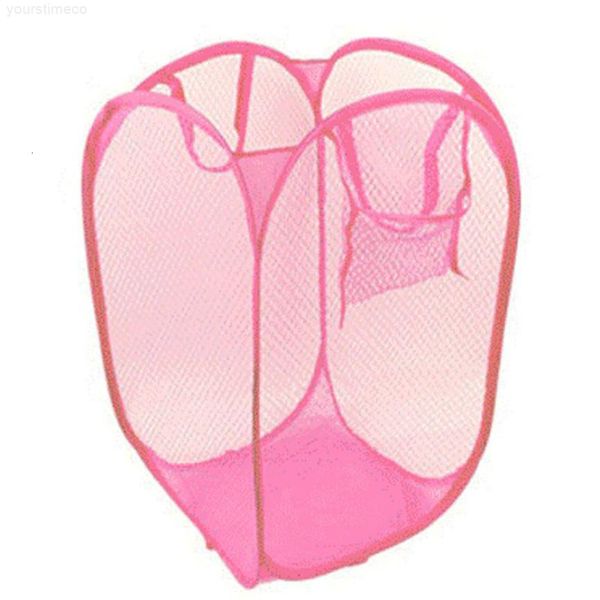 

qualified new foldable pop up washing clothes laundry basket bag hamper mesh storage levert ju0262