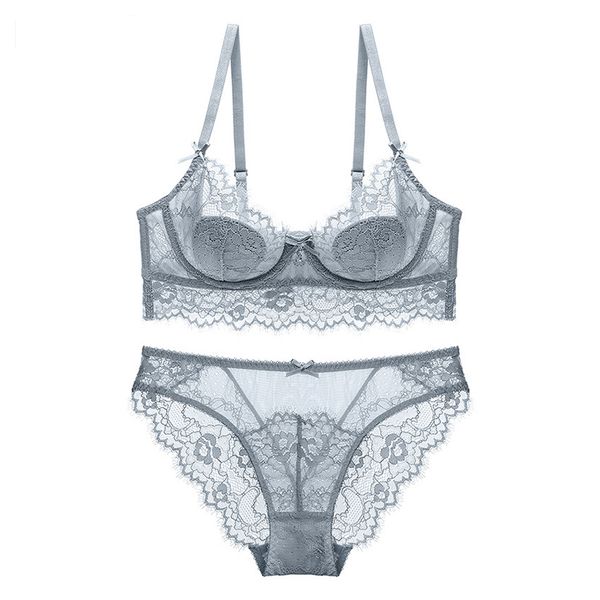 

eyelash lace ultra thin underwear set with stones broadside plus size bra and panty set women lingerie a b c d e cup c1211, Black;white