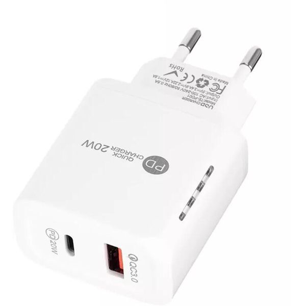 Yeni Gelenler AB ABD QC3.0 20 W Tipi C Duvar Şarj Taşınabilir Cep Telefonu Hızlı Şarj iphone 13 12 11 Pro Max PD01 Perakende Kutusu ile