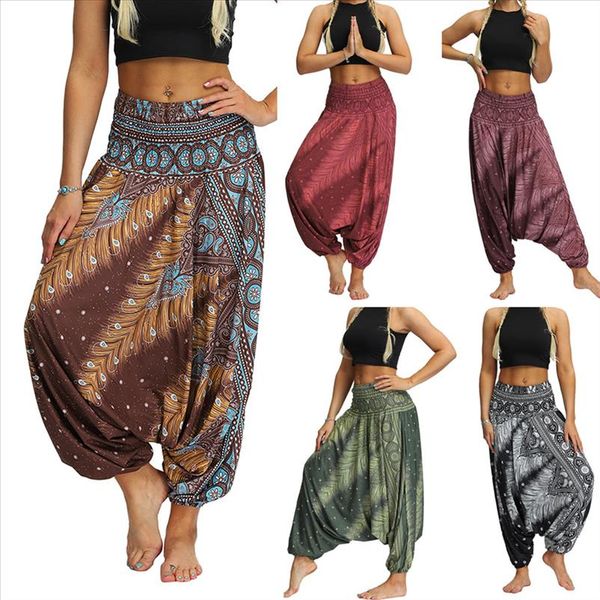 

woman men casual women thai harem trousers baggy boho loose aladdin boho festival hippy smock high waist jumpsuit pants 5.14, Black;white