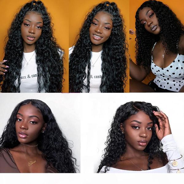 

zesen natural black color long curly lace wig baby hair for women 13x4 curly synthetic lace front wigs heat resistant fiber