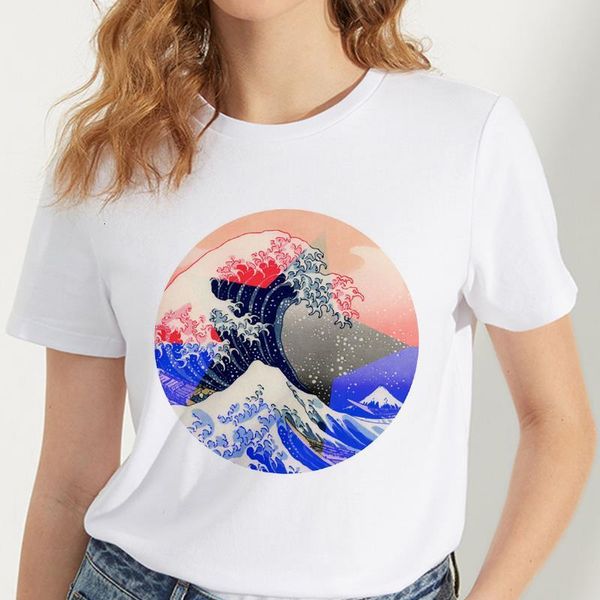

t shirt women retro beautiful view printed t-shirt personality harajuku fashion hipster thin section tshirt female clothes, White