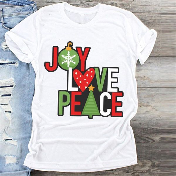 

women love letter new year cute season merry christmas print clothes graphic female tshirts t shirt ladies tee t shirt, White
